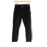 Jen 7 by 7 for all Mankind Black Eyelet Hem Skinny Jeans NWT- Size 2 (Jana Inseam 26”)