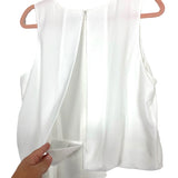 Cabi White Split Back Sleeveless Top- Size L