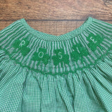 Poppy Kids Co. Green Gingham Smoked Shamrock "Rosie" Dress- Size 24M (see notes)