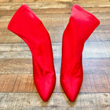 Steve Madden Red Lovely Sock Boots- Size 8