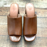 ASOS DESIGN Shiny Cognac Block Mules- Size 9 (See Notes)