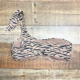 Abercrombie & Fitch Animal Print Padded One Shoulder Bikini Top- Size L (we have matching bottoms)