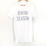 Pink Lily White Graphic Tee “Bikini Season” NWT- Size S