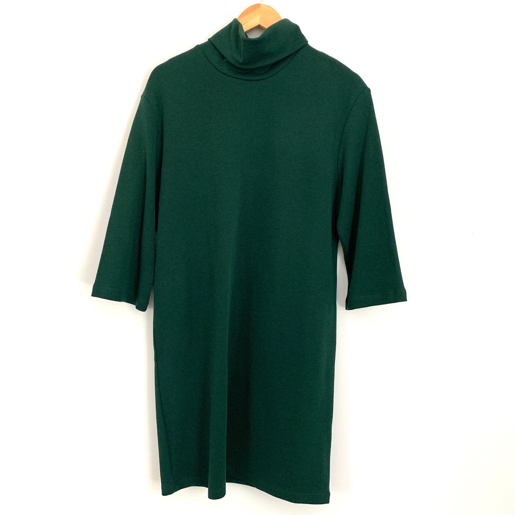 ZARA Forest Green Turtleneck Dress with 3/4 Sleeve- Size M The Saved Collection ZARA Forest Green Turtleneck Dress with 3/4 Sleeve- Size M The Saved Collection