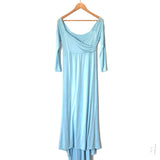 No Brand Blue 3/4 Sleeve Flowy Maxi Maternity Dress- Size ~ S/M (see notes)
