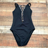 Bleu Rod Beattie Black/Animal Print One Piece Swimsuit NWT- Size 6
