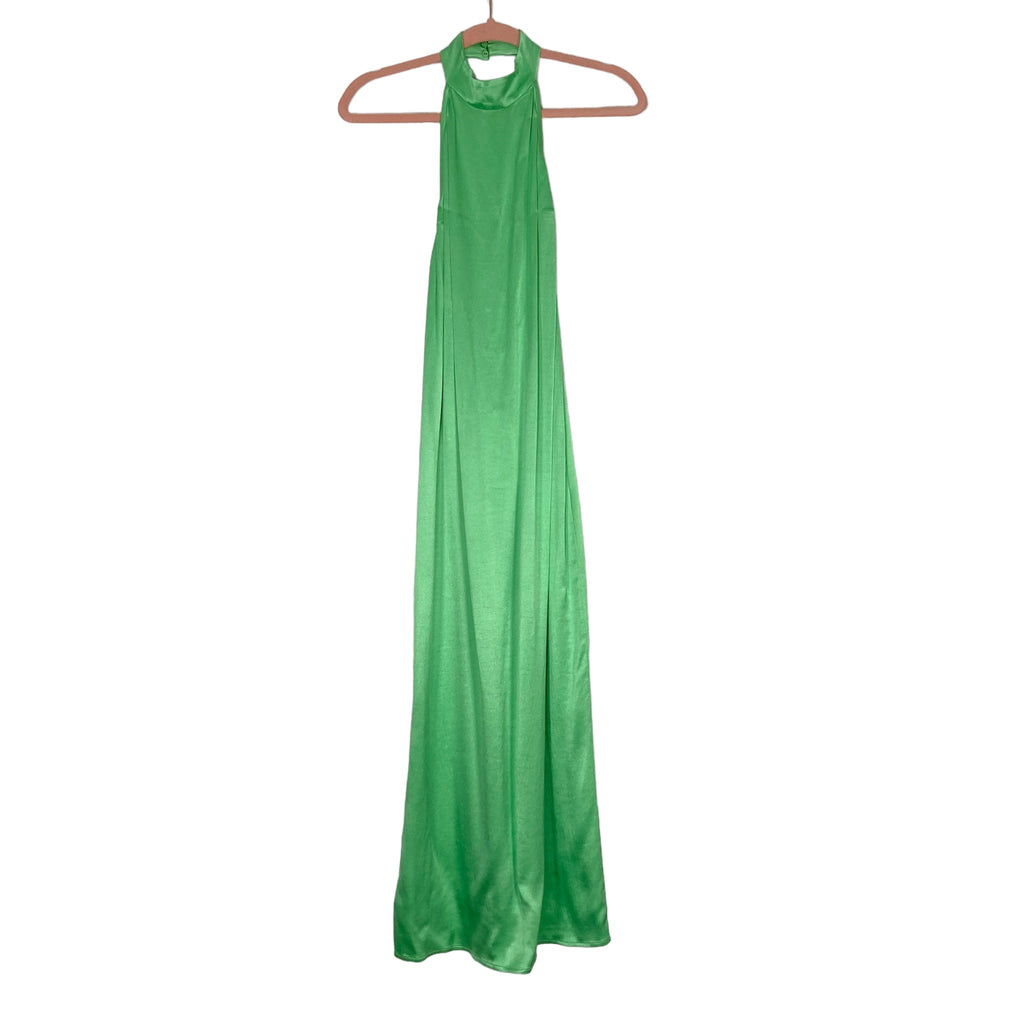 Zara Green Strappy Back Back Slit Mock Neck Dress NWT- Size S The Saved Collection Zara Green Strappy Back Back Slit Mock Neck Dress NWT- Size S The Saved Collection