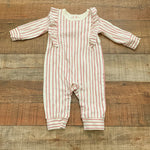 Pehr Organic Cotton Maeve and White Striped Jumpsuit- Size 3-6M