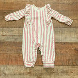 Pehr Organic Cotton Maeve and White Striped Jumpsuit- Size 3-6M