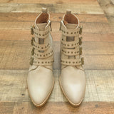 Ccocci Cream Studded Belted Booties- Size 7 (LIKE NEW)
