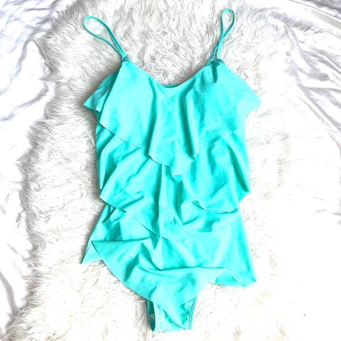 Chicsoul Mint Removable Pad Ruffle One Piece- Size XL