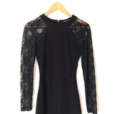 French Connection Black Lace Sleeve and Side Cut Outs Dress- Size 4