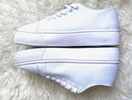 Bamboo White Platform Lace Up Sneakers- Size 10 (see notes)