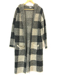 Joseph A Hooded Long Check Cardigan- Size S