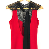 Lulus Lace Neck Red Dress Fitted with Low Back- Size M