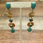 Zenzii Gold/Turquoise Linear Drop Earrings