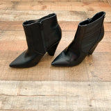Simply Vera Vera Wang Black Faux Leather Side Cut Out Booties- Size 9 (see notes)
