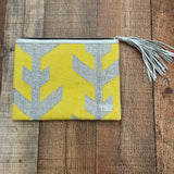 WKND WYFR Yellow & Silver Clutch