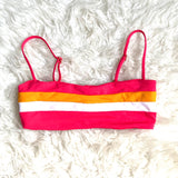 L*Space Orange/Pink/White Bikini Top- Size M (TOP ONLY)