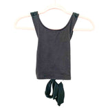 Made With Love Blue Blush Black Criss Cross Black Tie Top- Size S