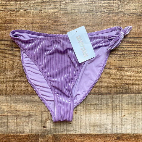 Dippin Daisys Purple Ribbed Velvet Side Tie Bikini Bottoms NWT- Size M (we have matching top)