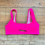 No Brand Hot Pink Front and Back Cut Outs Padded Bikini Top- Size XL (we have matching bottoms)