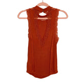 Free People Copper Lace Detail with Back Cut Out High Neck Top- Size S