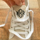 Marley Lily White/Tan/Black/Animal Print Monogramed Sneakers- Size 7 (See Notes)