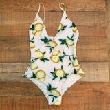 Dippin' Daisy White Lemon Cage Cut Out One Piece Swimsuit NWT- Size M