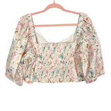 Abercrombie & Fitch Floral Poplin Cinched Puff Sleeve Cropped Top NWT- Size S (sold out online)