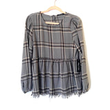 Doe & Rae Button Up Back with Fringe Hem Top NWT- Size S