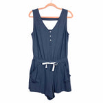 Sleep By Cacique Blue Open Back Pajama Romper- Size 12