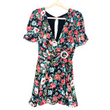 Majorelle Floral Faux Belted Dress- Size S