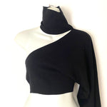 H:ours Black One Shoulder Long Sleeve Turtleneck NWT - Size S