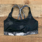 Lululemon Black Camo/Polka Dot Criss Cross Back Padded Sports Bra- Size 6