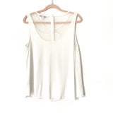 Lauren Conrad White Sheer Detail Blouse- Size L (see notes)