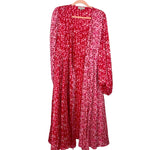 Never Fully Dressed Pink and Red Animal Print Satin Wrap Dress- Size 14 (sold out online)