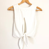 Vestique White Crop Top with Open Tie Back- Size S