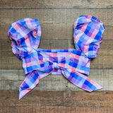 Buddy Love Pastel Checkered Bikini Top- Size M (we have matching bottom and skirt)
