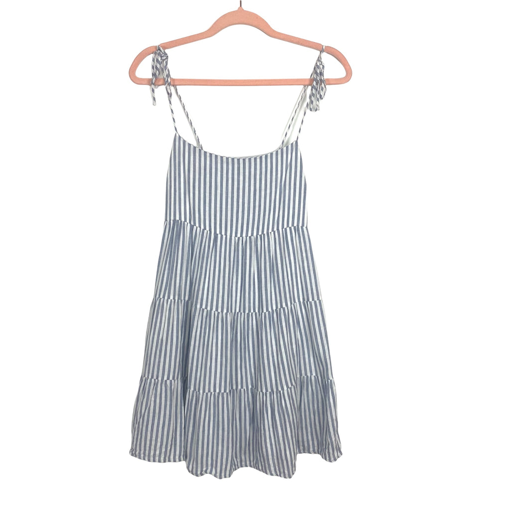Abercrombie & Fitch Blue and White Striped Smocked Back Tie Strap Dres The Saved Collection Abercrombie & Fitch Blue and White Striped Smocked Back Tie Strap Dres The Saved Collection