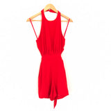 DO+BE Red Halter Romper with Side Cuts- Size S