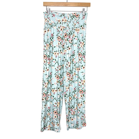 Earl Grey Light Blue Floral Lounge Pants- Size S (We have matching robe)