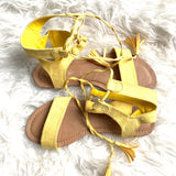 Dream Pairs Yellow Suede Tie Sandals- Size 6.5 (LIKE NEW)