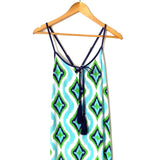 Macbeth Collection Blue/Green Tassel Tie Maxi Dress NWT- Size XS