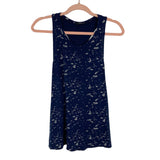 Terez Navy with Silver Pattern Racerback Tank- Size M