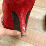 Stuart Weitzman Burgundy Suede Like Boots- Size 8.5 (See Notes)