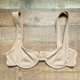 House of Harlow 1960 Tan Ribbed Underwire Bikini Top- Size M (we have matching bottoms)