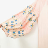 Goodnight Macaroon Nude Pink Embroidered And Floral Balloon Sleeve Mini Dress With Tassel- Size S