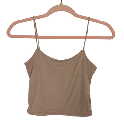 Pink Lily Tan Cropped Cami- Size S
