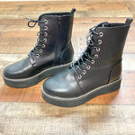 ASOS Black Lace Up Side Zipper Chunky Boots- Size 7 (US 9, sold out online, great condition)